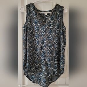 Maurices Blue Patterned Sleeveless Flowy Top XS ❤️